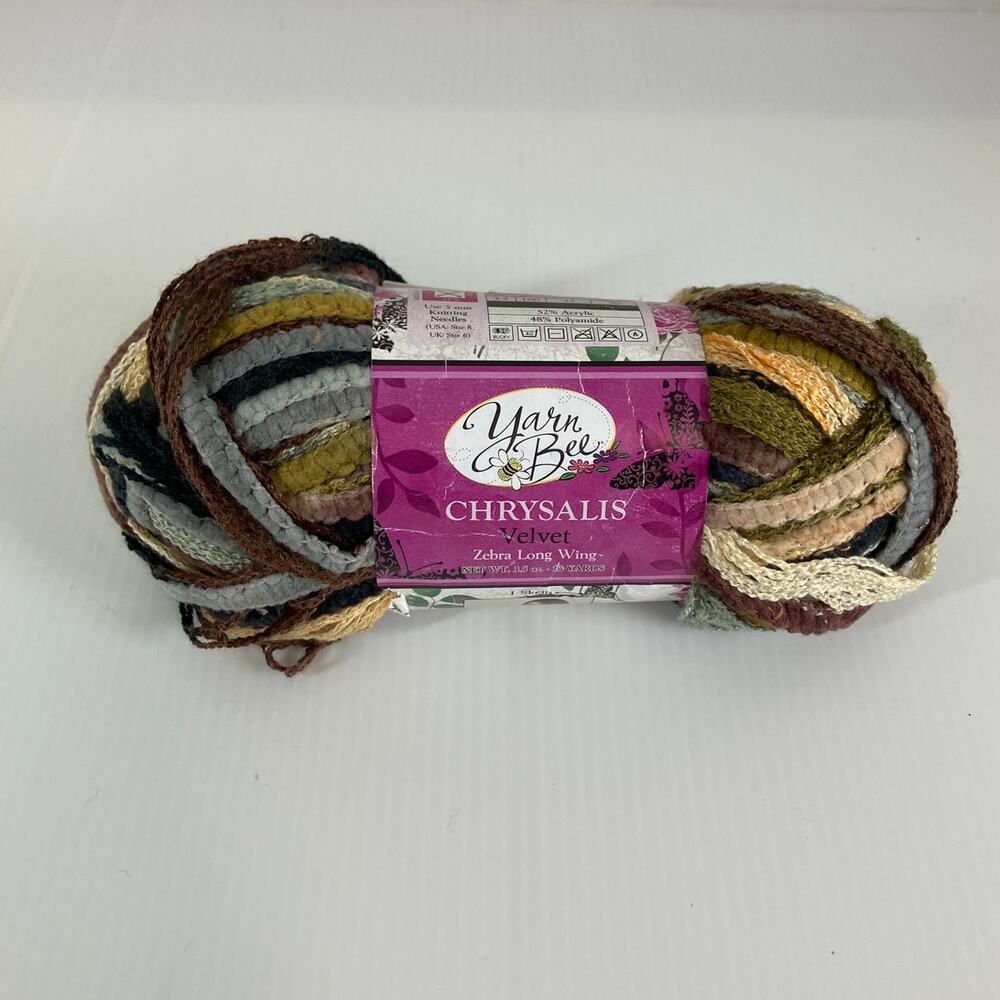 Yarn Bee Multicolor Chrysalis Velvet Zebra Long Wing Yarn